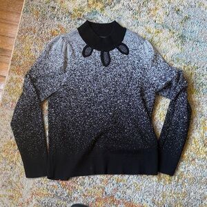Adrienne Vittadini Black and Silver Gradient Sweater